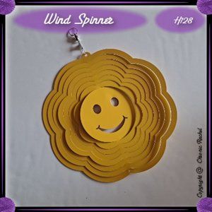 10" Yellow Smiley Face Wind Spinner